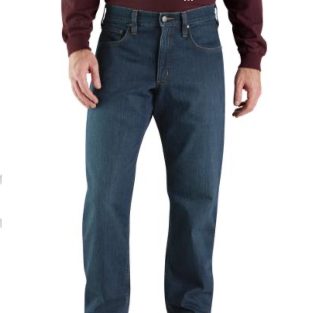 CARHARTT RUGGED FLEX RELAXED FIT DARK WASH FLEECE LINED 5 POCKET JEANS 40/30 NWT